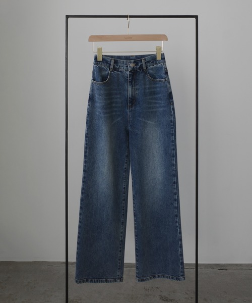 Louere（ルエレ）の「ストレッチハイウエストストレートデニムパンツ[高身長サイズST有り]（デニムパンツ・レディース・ブラック/ライトブルー/ワンウォッシュ・SMALL/MEDIUM/LARGE/X-LARGE/ST）」の10枚目の写真