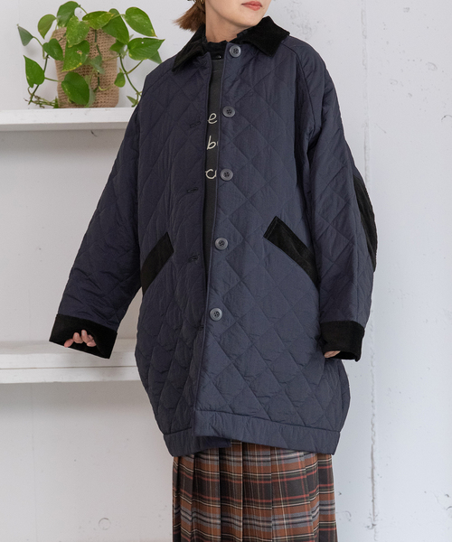 POU DOU DOU(プードゥドゥ)の「キルティングドルマンコート(その他アウター・レディース・アイボリー/カーキ/ネイビー・M)」の3枚目の写真