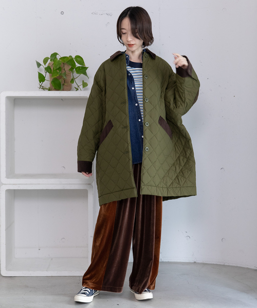 POU DOU DOU(プードゥドゥ)の「キルティングドルマンコート(その他アウター・レディース・アイボリー/カーキ/ネイビー・M)」の5枚目の写真