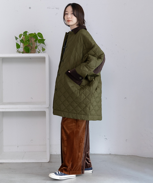 POU DOU DOU(プードゥドゥ)の「キルティングドルマンコート(その他アウター・レディース・アイボリー/カーキ/ネイビー・M)」の6枚目の写真