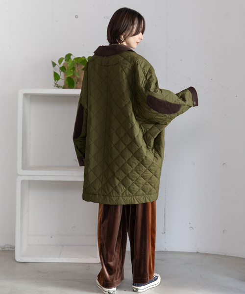 POU DOU DOU(プードゥドゥ)の「キルティングドルマンコート(その他アウター・レディース・アイボリー/カーキ/ネイビー・M)」の7枚目の写真