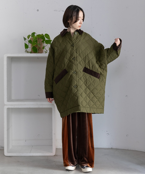 POU DOU DOU(プードゥドゥ)の「キルティングドルマンコート(その他アウター・レディース・アイボリー/カーキ/ネイビー・M)」の8枚目の写真