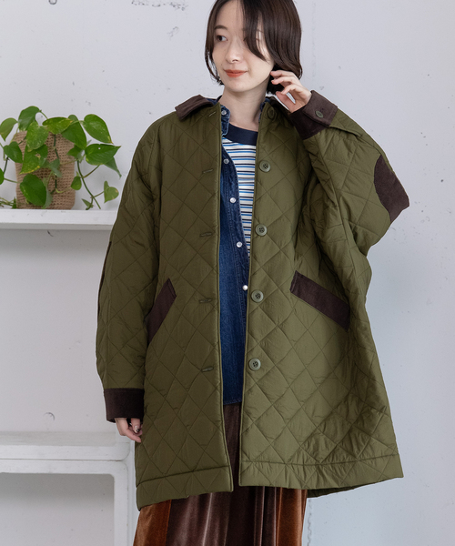 POU DOU DOU(プードゥドゥ)の「キルティングドルマンコート(その他アウター・レディース・アイボリー/カーキ/ネイビー・M)」の9枚目の写真