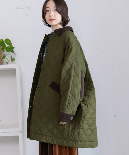 POU DOU DOU(プードゥドゥ)の「キルティングドルマンコート(その他アウター・レディース・アイボリー/カーキ/ネイビー・M)」の11枚目の写真