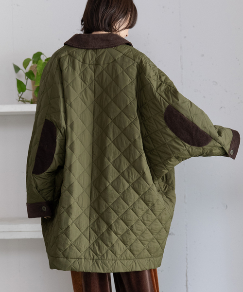 POU DOU DOU(プードゥドゥ)の「キルティングドルマンコート(その他アウター・レディース・アイボリー/カーキ/ネイビー・M)」の12枚目の写真