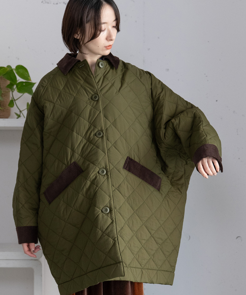 POU DOU DOU(プードゥドゥ)の「キルティングドルマンコート(その他アウター・レディース・アイボリー/カーキ/ネイビー・M)」の13枚目の写真