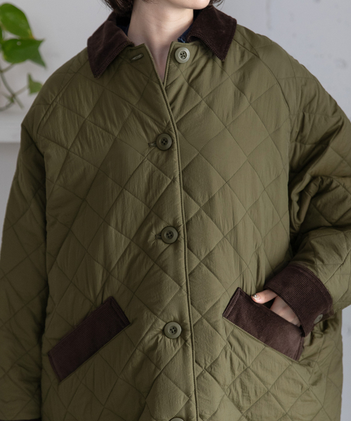 POU DOU DOU(プードゥドゥ)の「キルティングドルマンコート(その他アウター・レディース・アイボリー/カーキ/ネイビー・M)」の14枚目の写真