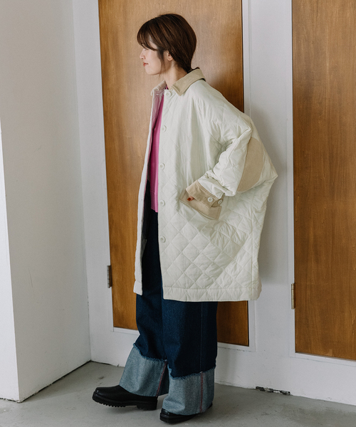 POU DOU DOU(プードゥドゥ)の「キルティングドルマンコート(その他アウター・レディース・アイボリー/カーキ/ネイビー・M)」の18枚目の写真
