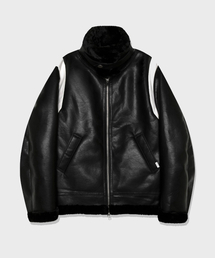 Fallett（ファレット）の「クラックレザームートンブラック（ムートンコート）」