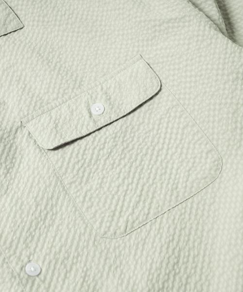 FRIZMWORKS（フリズムワークス）の「OPEN COLLAR SOLID SEERSUCKER SHIRT _ LIGHT KHAKI（シャツ/ブラウス・メンズ・その他・MEDIUM/LARGE/X-LARGE）」の5枚目の写真