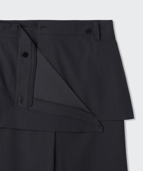 MUSINSA STANDARD WOMAN（ムシンサスタンダードウーマン）の「ウィメンズラップスカートレイヤードスラックス[グレー]（スラックス・レディース・その他・34/28/29/32/30/31/25/26/27/24）」の5枚目の写真