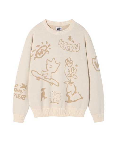Wacky WiLLy(ワッキーウィリー)の「ジャカードプルオーバーニットクリーム(ニット/セーター・レディース・その他・SMALL/MEDIUM/LARGE/X-LARGE)」の2枚目の写真