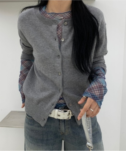 Vipoa(ヴィポア)の「check sheer tops(Tシャツ/カットソー・レディース・ブラック/ブルー/ピンク・FREE)」の18枚目の写真