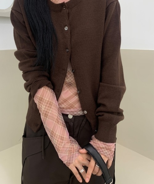 Vipoa(ヴィポア)の「check sheer tops(Tシャツ/カットソー・レディース・ブラック/ブルー/ピンク・FREE)」の9枚目の写真