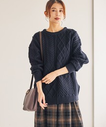 studio CLIP | 5ゲージふわかるパッチワークニット(ニット/セーター)