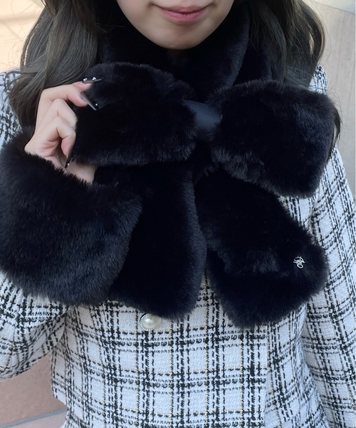 alice auaa ファーマフラー ブラック alice auaa ファーマフラー ブラック alice auaa