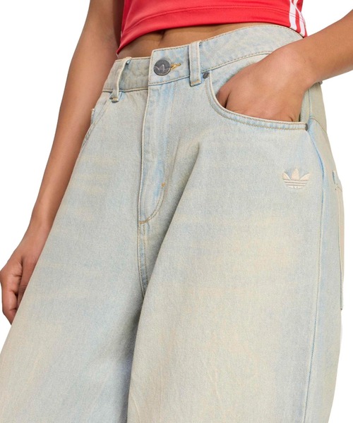 adidas(アディダス)の「adidas VINTAGE WIDE LEG JEANS / アディダス ヴィンテージ ワイド レッグ ジーンズ(デニムパンツ・レディース・ライトブルー・25inch/26inch/27inch)」の8枚目の写真