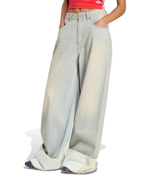 adidas(アディダス)の「adidas VINTAGE WIDE LEG JEANS / アディダス ヴィンテージ ワイド レッグ ジーンズ(デニムパンツ・レディース・ライトブルー・25inch/26inch/27inch)」の9枚目の写真