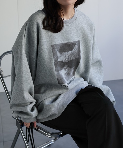 ap retro（アプレトロ）の「フォトプリントスウェット/プルオーバー（スウェット・レディース・ホワイト系その他/オートミール/ブラック/グレー系その他/ブラック系その他/グレー・FREE）」の5枚目の写真