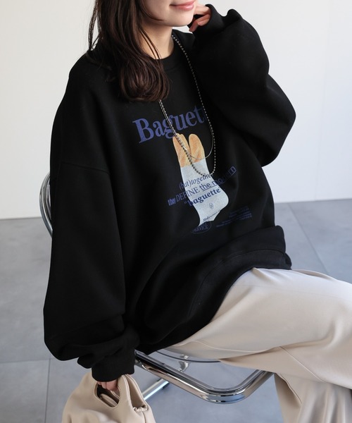 ap retro（アプレトロ）の「フォトプリントスウェット/プルオーバー（スウェット・レディース・ホワイト系その他/オートミール/ブラック/グレー系その他/ブラック系その他/グレー・FREE）」の3枚目の写真