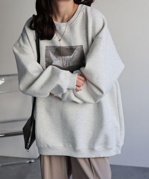 ap retro（アプレトロ）の「フォトプリントスウェット/プルオーバー（スウェット・レディース・ホワイト系その他/オートミール/ブラック/グレー系その他/ブラック系その他/グレー・FREE）」の8枚目の写真