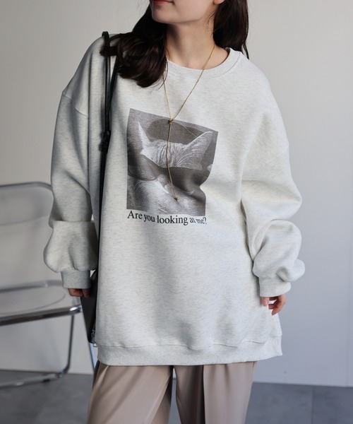 ap retro（アプレトロ）の「フォトプリントスウェット/プルオーバー（スウェット・レディース・ホワイト系その他/オートミール/ブラック/グレー系その他/ブラック系その他/グレー・FREE）」の10枚目の写真