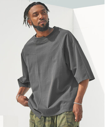 TENER（テネル）の「Unbalanced Neck Boxy T-Charcoal（Tシャツ/カットソー）」