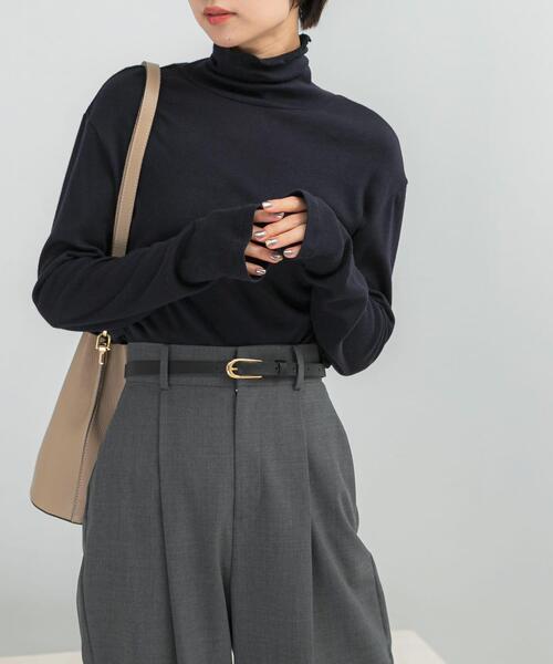 URBAN RESEARCH ROSSO WOMEN(アーバンリサーチ ロッソ)の「コットンカシミヤハイネックカットソー(Tシャツ/カットソー・レディース・ネイビー/オフホワイト/ベージュ系その他・FREE)」の1枚目の写真