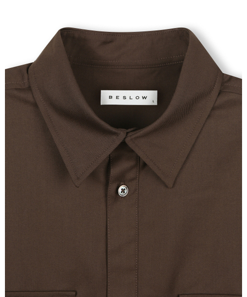BESLOW(ビースロー)の「OVERSIZED MILITARY SHIRT BROWN(シャツ/ブラウス・メンズ・その他・SMALL/MEDIUM)」の2枚目の写真