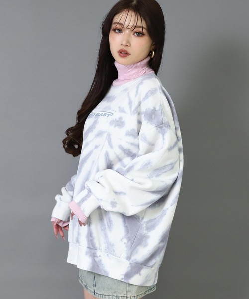 ANAP(アナップ)の「オーバーサイズ タイダイ クルーネック 裏起毛 スウェット(スウェット・レディース・ブラウン/グレー/ブラック・F)」の10枚目の写真