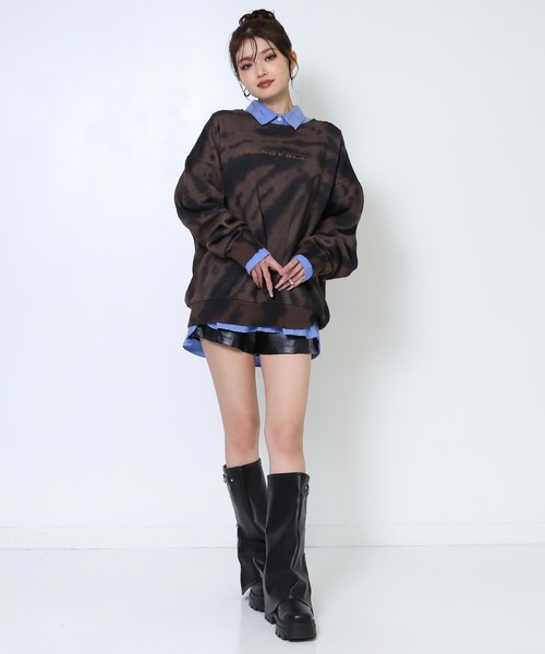 ANAP(アナップ)の「オーバーサイズ タイダイ クルーネック 裏起毛 スウェット(スウェット・レディース・ブラウン/グレー/ブラック・F)」の16枚目の写真