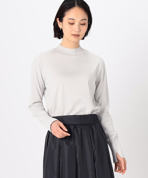 COMME CA(コムサ)の「〔 TALLサイズ 〕 コットンビーム プルオーバー(ニット/セーター・レディース・ライラック/ブラック/グレー・15号)」の1枚目の写真