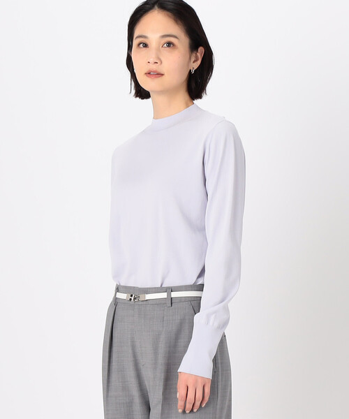 COMME CA(コムサ)の「〔 TALLサイズ 〕 コットンビーム プルオーバー(ニット/セーター・レディース・ライラック/ブラック/グレー・15号)」の3枚目の写真