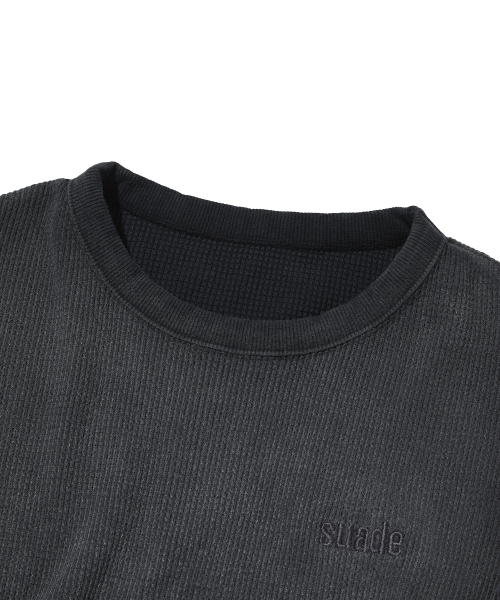 suade（スエード）の「WASHED THERMAL LOGO TEE [BLACK]（Tシャツ/カットソー・レディース・その他・SMALL/MEDIUM）」の3枚目の写真