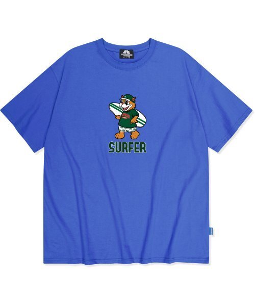 TRIPSHION(トリップション)の「グリーンサーファーキャットグラフィックTシャツ - ブルー(Tシャツ/カットソー・メンズ・その他・LARGE/MEDIUM/X-LARGE)」の1枚目の写真