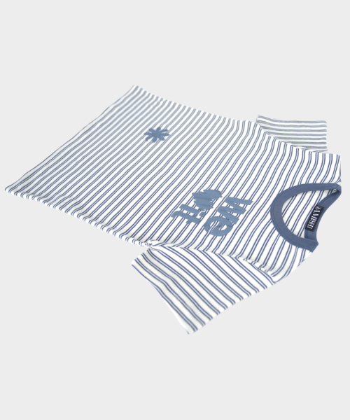 DAMISH(ダミシュ)の「ウィラブイットストライプTシャツ_ブルー(Tシャツ/カットソー・レディース・ブルー・FREE)」の3枚目の写真