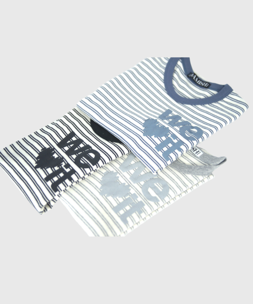 DAMISH(ダミシュ)の「ウィラブイットストライプTシャツ_ブルー(Tシャツ/カットソー・レディース・ブルー・FREE)」の4枚目の写真