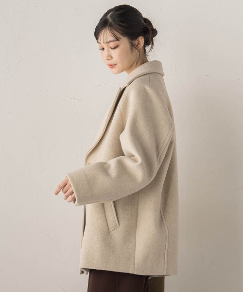 Droite lautreamont（ドロワットロートレアモン）の「Pecolamb2WAYコート（テーラードジャケット・レディース・ベージュ/チャコールグレー・M）」の18枚目の写真