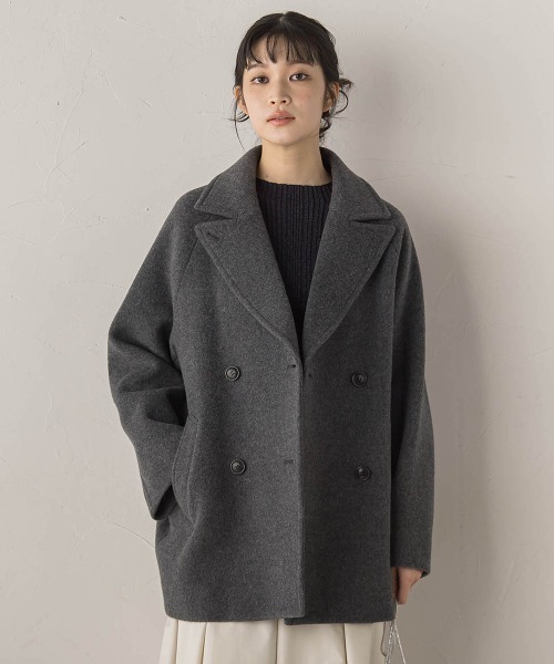 Droite lautreamont（ドロワットロートレアモン）の「Pecolamb2WAYコート（テーラードジャケット・レディース・ベージュ/チャコールグレー・M）」の11枚目の写真