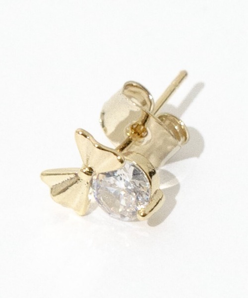 flower（フラワー）の「ウィークエンドリボンピアス（ピアス（片耳用）・レディース・ゴールド・FREE）」の7枚目の写真