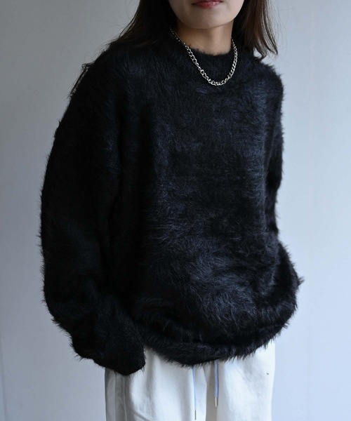 CREARE -LINO-（クレアーレリノ）の「カラーシャギーニット（ニット/セーター・メンズ・ブラウン/ブラック/パープル/グレー・FREE）」の3枚目の写真