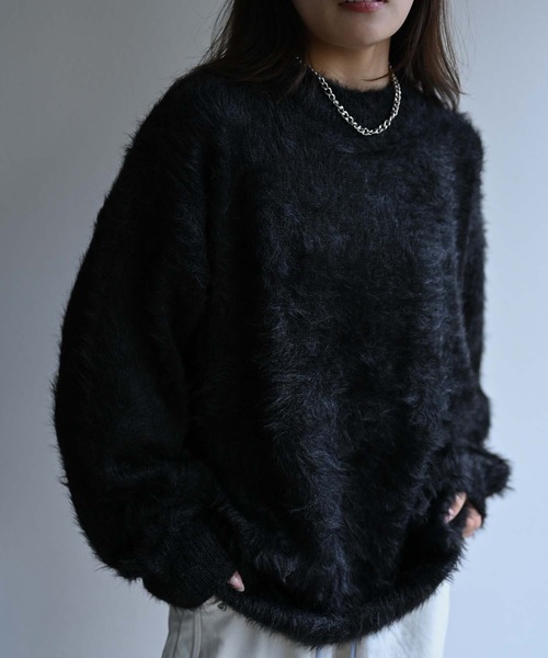 CREARE -LINO-（クレアーレリノ）の「カラーシャギーニット（ニット/セーター・メンズ・ブラウン/ブラック/パープル/グレー・FREE）」の5枚目の写真