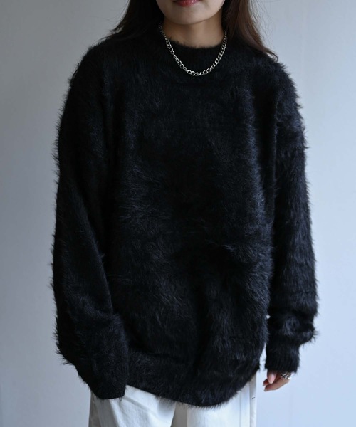 CREARE -LINO-（クレアーレリノ）の「カラーシャギーニット（ニット/セーター・メンズ・ブラウン/ブラック/パープル/グレー・FREE）」の6枚目の写真