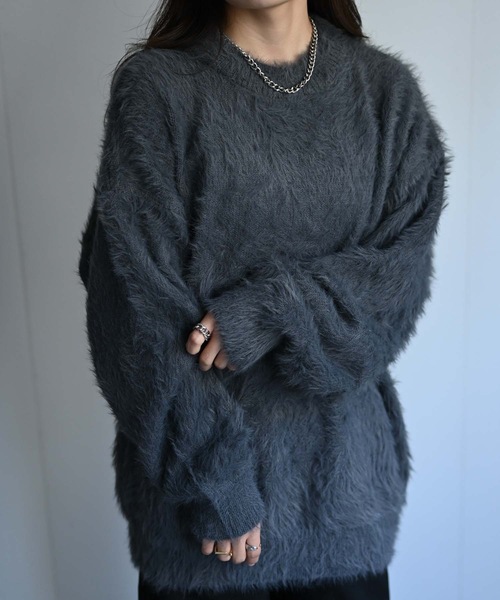 CREARE -LINO-（クレアーレリノ）の「カラーシャギーニット（ニット/セーター・メンズ・ブラウン/ブラック/パープル/グレー・FREE）」の7枚目の写真