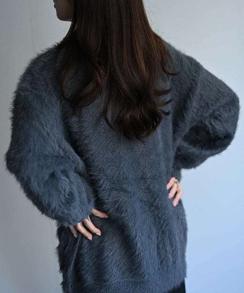 CREARE -LINO-（クレアーレリノ）の「カラーシャギーニット（ニット/セーター・メンズ・ブラウン/ブラック/パープル/グレー・FREE）」の8枚目の写真