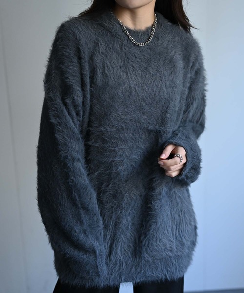 CREARE -LINO-（クレアーレリノ）の「カラーシャギーニット（ニット/セーター・メンズ・ブラウン/ブラック/パープル/グレー・FREE）」の9枚目の写真