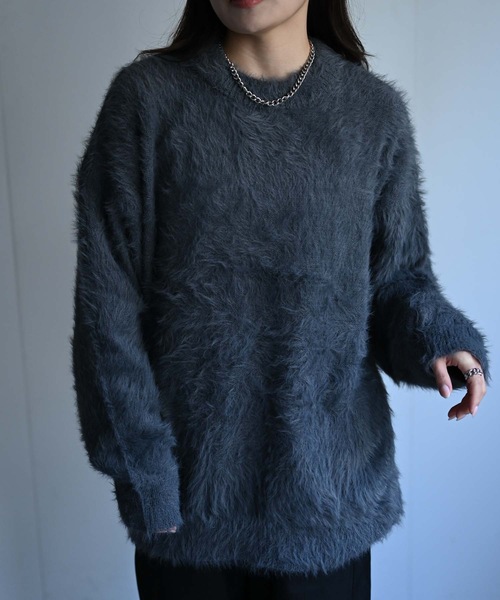 CREARE -LINO-（クレアーレリノ）の「カラーシャギーニット（ニット/セーター・メンズ・ブラウン/ブラック/パープル/グレー・FREE）」の11枚目の写真