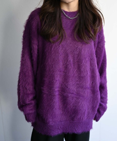 CREARE -LINO-（クレアーレリノ）の「カラーシャギーニット（ニット/セーター・メンズ・ブラウン/ブラック/パープル/グレー・FREE）」の13枚目の写真