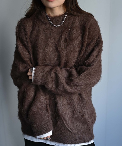 CREARE -LINO-（クレアーレリノ）の「カラーシャギーニット（ニット/セーター・メンズ・ブラウン/ブラック/パープル/グレー・FREE）」の17枚目の写真