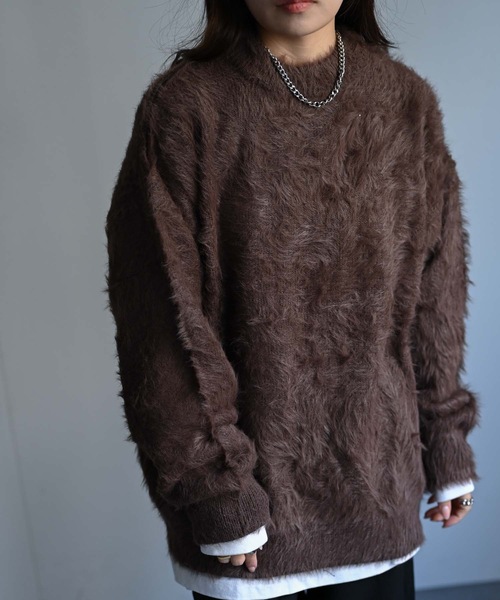 CREARE -LINO-（クレアーレリノ）の「カラーシャギーニット（ニット/セーター・メンズ・ブラウン/ブラック/パープル/グレー・FREE）」の18枚目の写真